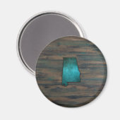 Alabama State Shape Blauwgroen Magneet (Voorkant / Achterkant)