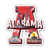 Alabama State Sticker | Landmarks & Geschiedenis O