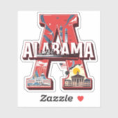 Alabama State Sticker | Landmarks & History Design (Vel)