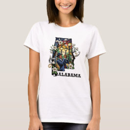 Alabama State Tattoo Style – Jazz & Magnolia T-shirt