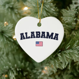 Alabama State USA Flag  Keramisch Ornament