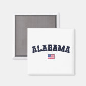 Alabama State USA Flag  Magneet (Voorkant / Achterkant)