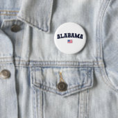 Alabama State USA Flag  Ronde Button 5,7 Cm (In situ)