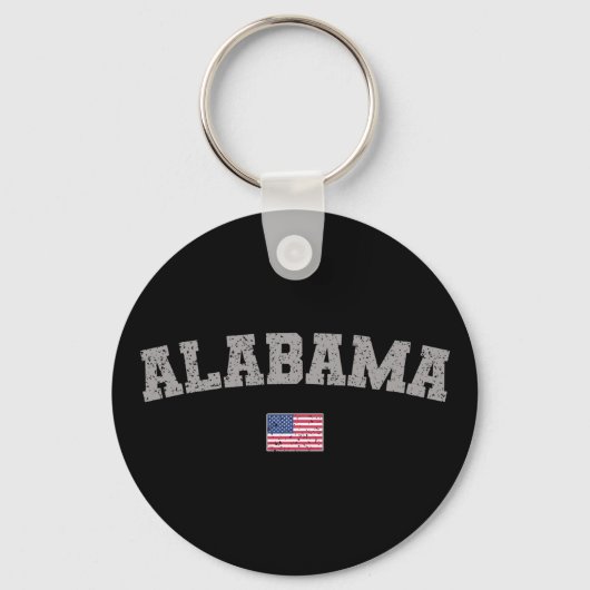 Alabama State USA Flag  Sleutelhanger (Voorkant)