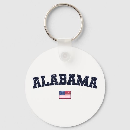 Alabama State USA Flag  Sleutelhanger (Voorkant)