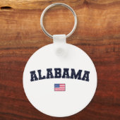Alabama State USA Flag  Sleutelhanger (Voorkant)