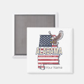 Alabama State Verenigde Staten Retro Kaart  Vereni Magneet (Voorkant / Achterkant)