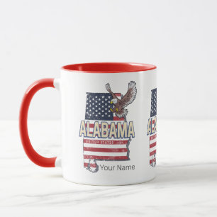 Alabama State Verenigde Staten Retro Kaart Vereni Mok