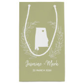 Alabama statemap-bruiloft voor bestemming klein cadeauzakje (Achterkant)