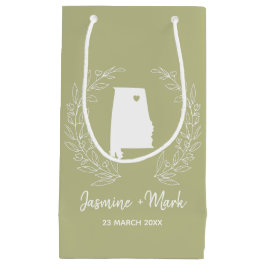 Alabama statemap-bruiloft voor bestemming klein cadeauzakje