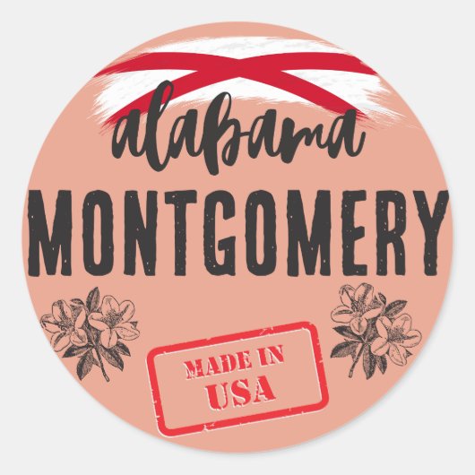 Alabama steden ronde sticker (Voorkant)
