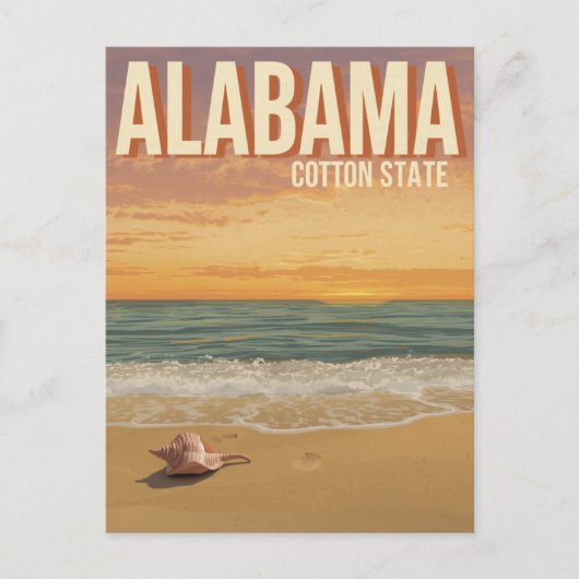 Alabama Strand Zonsondergang Briefkaart (Voorkant)