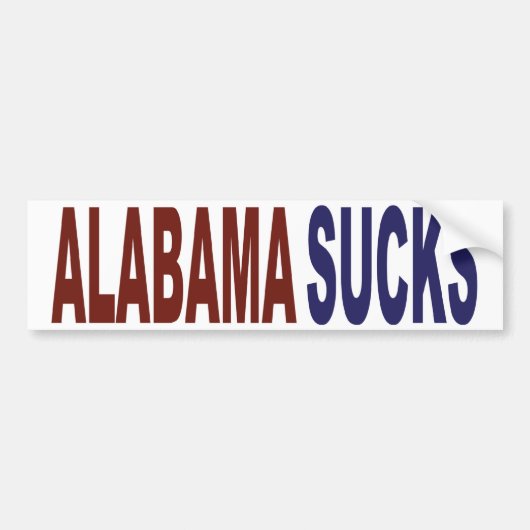 Alabama Sucks Bumpersticker (Voorkant)