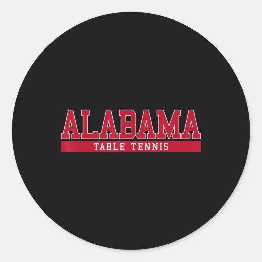 Alabama Table Tennis Ronde Sticker (Voorkant)