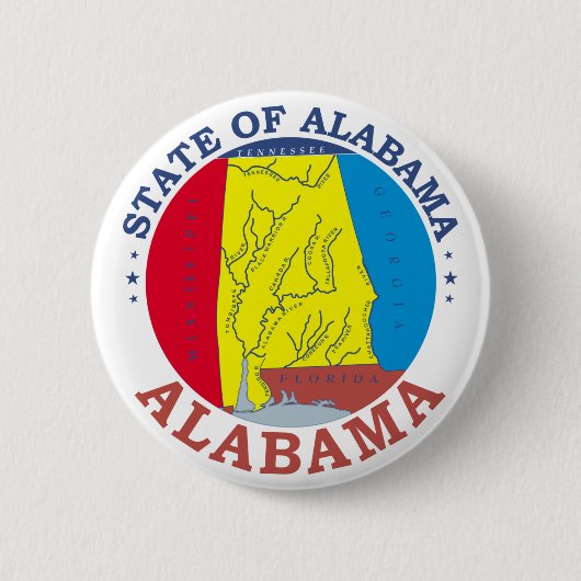 Alabama-teken Ronde Button 5,7 Cm (Voorkant)