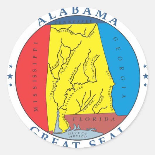 Alabama-teken Ronde Sticker (Voorkant)