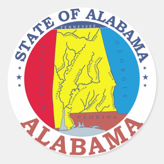 Alabama-teken Ronde Sticker (Voorkant)