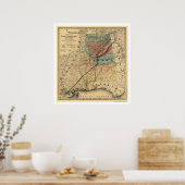 Alabama & Tennessee Railroad Map 1867 Poster (Keuken)