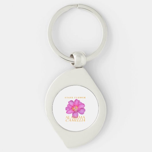 Alabama Territory Bloem Camellia Sasanqua Sleutelhanger (Voorkant)