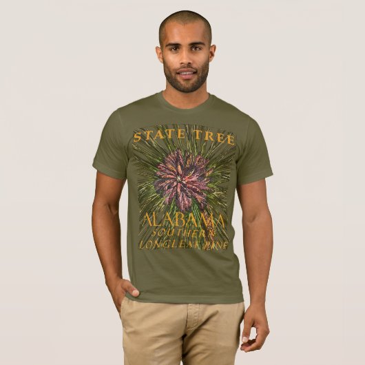 Alabama Territory Tree, de Longleaf Pine T-shirt (Voorkant volledig)