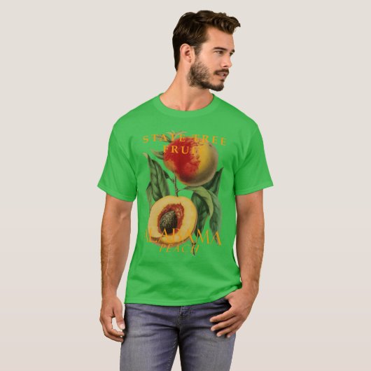 Alabama Territory Tree Fruit De Perzik T-shirt (Voorkant volledig)