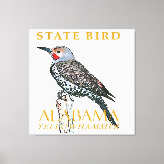 Alabama Territory Vogel De Gewone Grondspecht Canvas Afdruk (Voorkant)