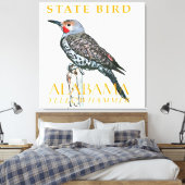 Alabama Territory Vogel De Gewone Grondspecht Canvas Afdruk (Insitu (Slaapkamer))