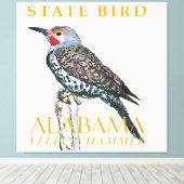 Alabama Territory Vogel De Gewone Grondspecht Canvas Afdruk (Insitu (Houten vloer))