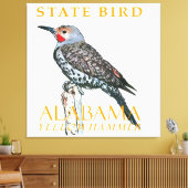 Alabama Territory Vogel De Gewone Grondspecht Canvas Afdruk (Insitu (Woonkamer))