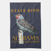 Alabama Territory Vogel De Gewone Grondspecht Theedoek (Verticaal)