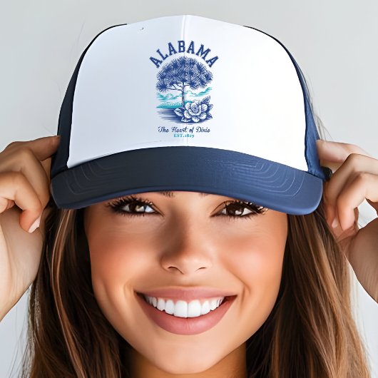 Alabama “The Heart of Dixie” Camellia Flower Trucker Pet