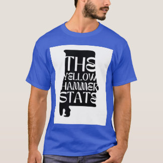 Alabama The Yellow Hammer State Nickname AL Outlin T-shirt