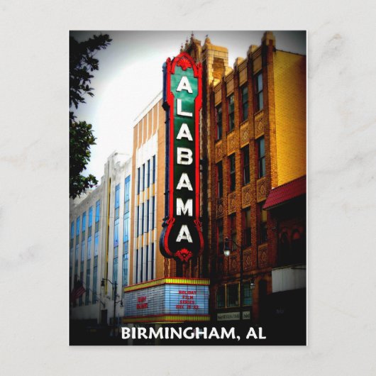 ALABAMA THEATER - BIRMINGHAM, ALABAMA BRIEFKAART (Voorkant)