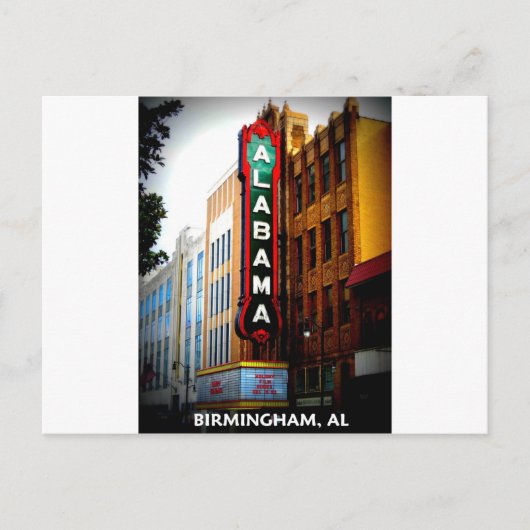 ALABAMA THEATER - BIRMINGHAM, ALABAMA BRIEFKAART (Voorkant)