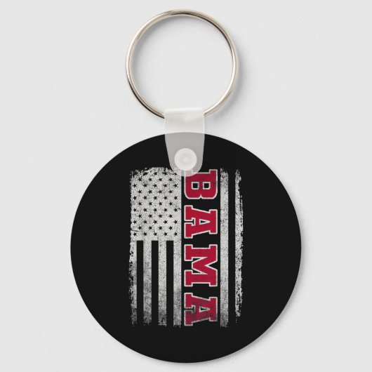 Alabama Throwback Patriotic Flag Design For Men Wo Sleutelhanger (Voorkant)