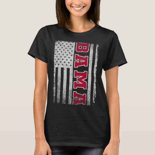 Alabama Throwback Patriotic Flag Design For Men Wo T-shirt (Voorkant)