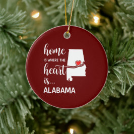Alabama thuis is waar het hart ligt keramisch ornament