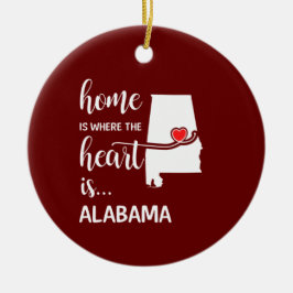 Alabama thuis is waar het hart ligt keramisch ornament