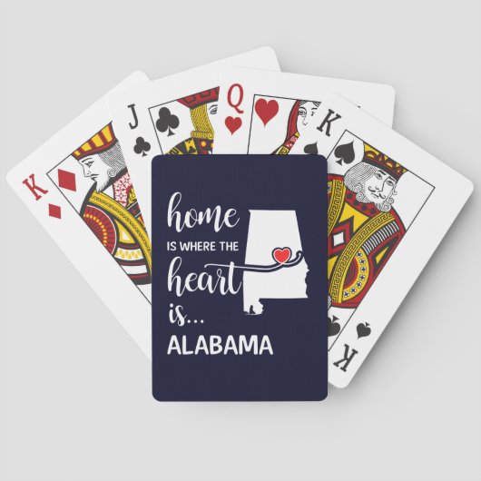 Alabama thuis is waar het hart ligt pokerkaarten (Achterkant)