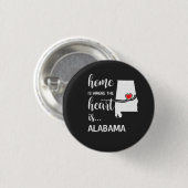 Alabama thuis is waar het hart ligt ronde button 3,2 cm (Voorkant /achterkant)