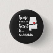 Alabama thuis is waar het hart ligt ronde button 3,2 cm (Voorkant)