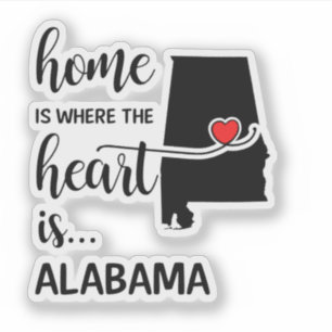 Alabama thuis is waar het hart ligt sticker