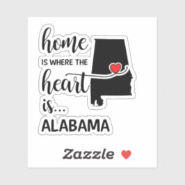 Alabama thuis is waar het hart ligt sticker