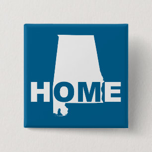 Alabama Thuis Weg Van Staat Knop Badge Speld Vierkante Button 5,1 Cm