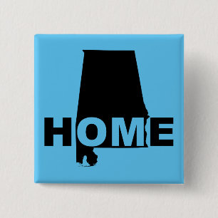 Alabama Thuis Weg Van Staat Knop Badge Speld Vierkante Button 5,1 Cm