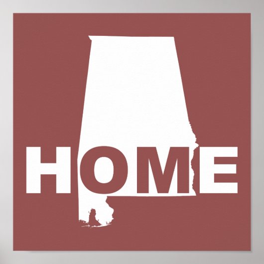 Alabama Thuis Weg Van Staat Poster Bord (Voorkant)