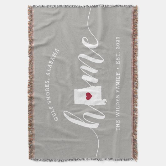 Alabama Thuisstaat Gepersonaliseerd Deken (Voorkant Verticaal)