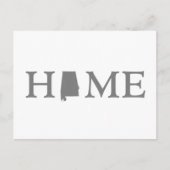 Alabama Thuisstaat Shaped Letter Gray Alabaman Briefkaart (Voorkant)