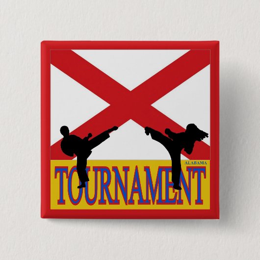 Alabama Tournament Pin Vierkante Button 5,1 Cm (Voorkant)
