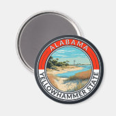 Alabama Travel Art Badge Magneet (Voorkant / Achterkant)